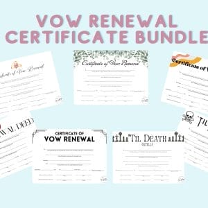 Vow Renewal Certificate Bundle