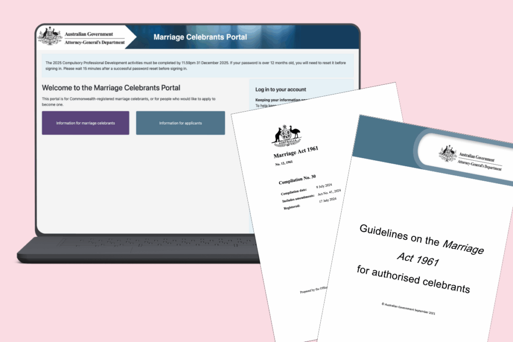 The Marriage Celebrant portal Marcel is how you access OPD