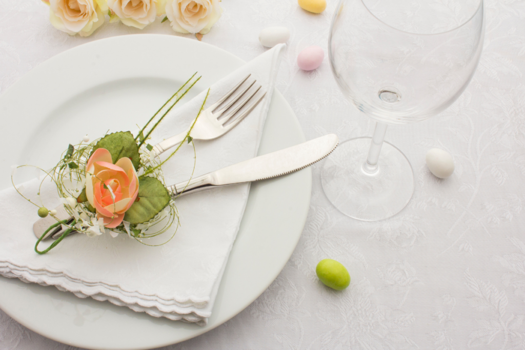Single wedding plate setting